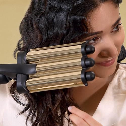 Hot Tools Pro Artist 24K Gold Digital 3 Barrel Hair Waver | Long Lasting Defined Waves (Jumbo Size) thumbnail 5