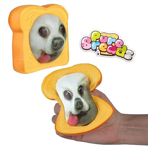 ORB Curiosities Pure Bread Squishy Dog Face - Slow Rising Dog Face and Bread Slice Squishies - Super Soft, Squishy Play and Stress Relief Toys - Fun Kawaii Sensory Fidgets for Kids and Adults thumbnail 5