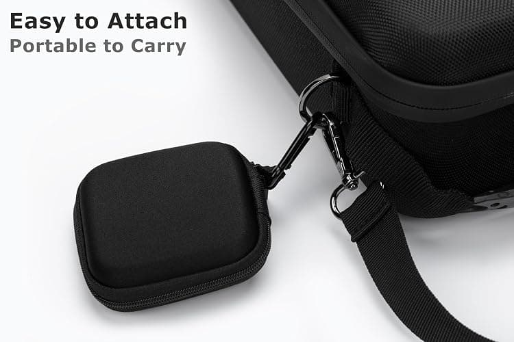 Ginsco Mini-Portable Hard Shell Square Earbuds Case for Apple EarPods/Samsung Galaxy Wired/Wireless Earbuds, Cell Phone Accessories Organizer with Carabiner for Earphones Tech Pouch thumbnail 8