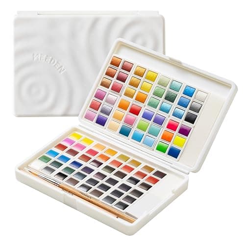 MEEDEN Watercolor Paint Set 96 Colors in Portable Box, Paint Kit with Brush, Palette, Art Supplies, Customizable Color Blocks, Bright Watercolors Travel Set for Adult Teens Beginner Amateur Artists - Image 1