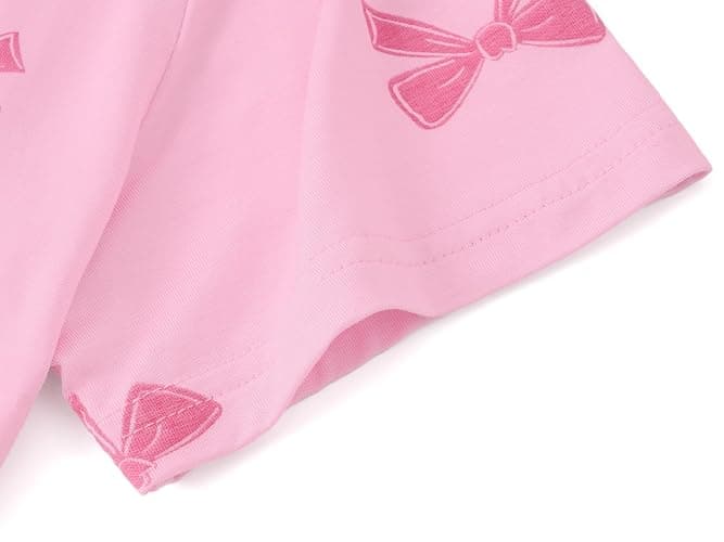 Topgal Girls 3-Piece Graphic Pajamas, Modal Button Up Lapel PJs, Sizes 6-18 | Short Sleeve Top, Matching Shorts And Pants, Elastic Waist Bottoms, Cute Prints, Jammies, Sleepover Wear, Little & Big Girls thumbnail 4