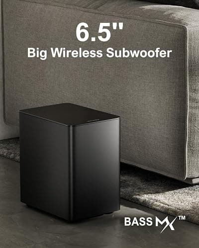 Want: ULTIMEA 7.1Ch Soundbar with Dolby Atmos, APP Control, Surround Sound System for TV, 4 Wired Surround Speakers, Sound Bar for TV with 6.5" Wireless Subwoofer, Soundbar for TV, Poseidon D80 Upgraded thumbnail 7