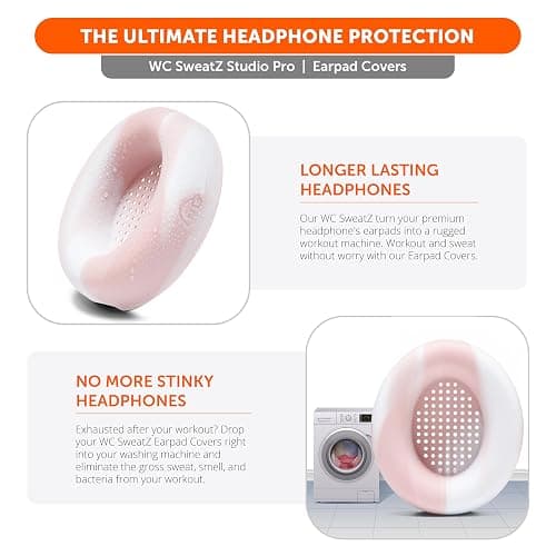 WC SweatZ Studio Pro - Patented Protective Silicone Earpad Covers for Beats Studio Pro Made by Wicked Cushions | Sweatproof & Easily Washable | Pink Marble thumbnail 5