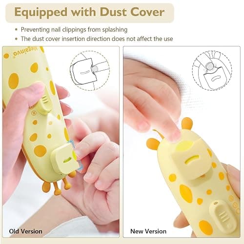 Elektrische Nagelfeile Baby Nagelpflegeset Elektrisch Nagelpflege Nail Trimmer Nagelschere Nageltrimmer Nail File Maniküre & Pediküre Set für Neugeborene Baby mit Licht, Gelb thumbnail 7