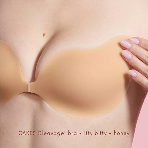 CAKES Body® Adhesive Strapless Bra - Reusable CAKES™ Sticky Bra For Fuller Looking Seamless Shape thumbnail 2
