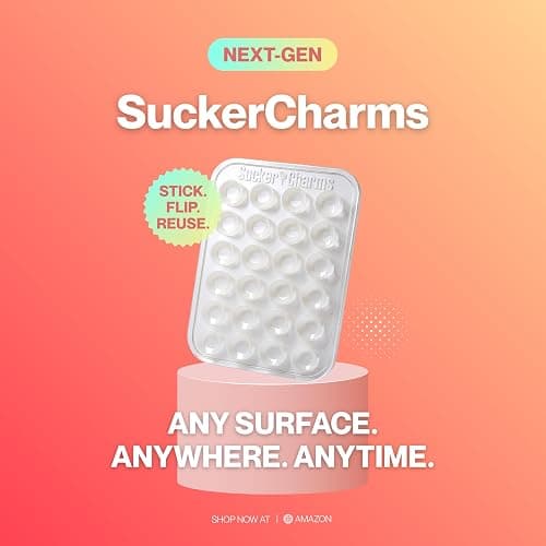 Stick Your Phone Anywhere – Walls, Stone, Mirrors & Glass | Removable, Reusable | Double Sided Silicone Suction Cup Phone Mount & Sticky Phone Grip for Content Creators/Influencers | TikTok (Pink) thumbnail 5