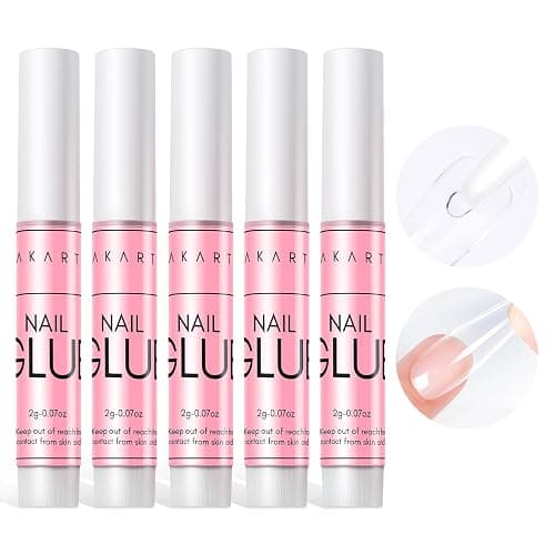 Makartt Nail Glue for Press On Nails, 5-10s Fast Air Dry No UV Lamp, Hema-Free Strong Bond for Nail Tips, Fake Nails, Broken Nail Repair & Decor, Easy-to-go for Beginner & Salon Nail Techs,5 x 2g thumbnail 8