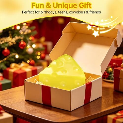 JfFlairup Coconut Oil Squishy, Cheese Squishy, Shapeable Stress Relief Toys | No Rebound, Fidget Squeeze Anxiety Relief, Cute Desk Decor, Party Favors, Birthday & Holiday Gifts, Adult Office Toys thumbnail 6
