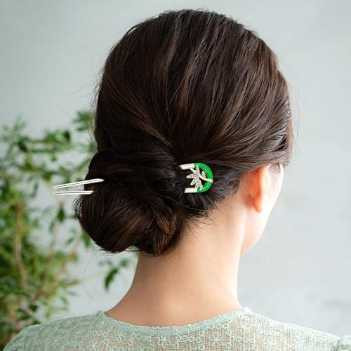 Lawie 10 Pack Cute Flower Butterfly U Shaped Gold Metal Hair Fork Pins Curved Chopsticks for Hair Sticks with Dangles French Hair Pins Bun Holder Decorative Hair Accessories for Women Girls thumbnail 8