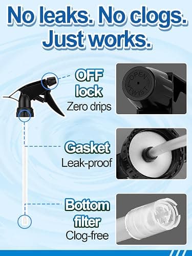 6Pcs 3 Modes Spray Bottle Nozzles Replacement Fit Standard 28/400 Neck | MADHOLLY DIY-Friendly Sprayer Tops, Mist/Stream/Off, Cuttable Tube for 8/16/32oz Bottle, for Plants, Hair, Cleaning thumbnail 5