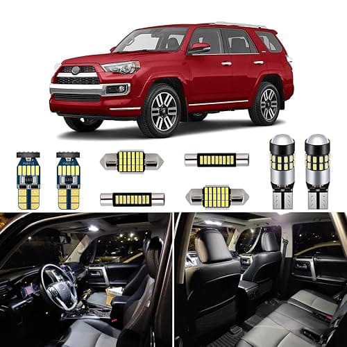 AUTOGINE 16 Piece White Interior LED Lights Kit for Toyota 4Runner 2010 2011 2012 2013 2014 2015 2016 2017 2018 2019 2020 2021 2022 Super Bright 6000K Interior LED Light Bulbs Package + Install Tool - Image 1