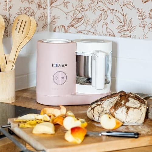 BEABA Babycook Neo Baby Food Maker | Non-Toxic Glass & Stainless Steel | Trusted by Celebrity Moms | Sustainable Baby Food Processor | Global Leader| 34 Servings in 20 Mins, Cotton Candy thumbnail 8