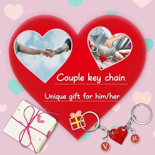 Smilelife Personalized Brick Matching Heart Keychains - Valentine's Gifts for Mom, Dad, Couple, Boyfriend, Girlfriend, Lovers thumbnail 4