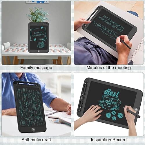 [2 Pack] TIQUS 9.25 Inch LCD Writing Tablet Pad Ewriter Electronic Board and MeMO Notes for and Adults at Home School and Office Middle Stylus [Black] thumbnail 7
