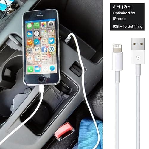 6ft USB A to Lightning Cable for iPhone 14, Carplay Cable Compatible for iPhone 14 pro max,13 Plus,SE 2nd/12/11/Xs/XR, Fast Charging Power Cord for AirPods 4, AirPods Pro (2nd/3rd gen) Charger cable thumbnail 2
