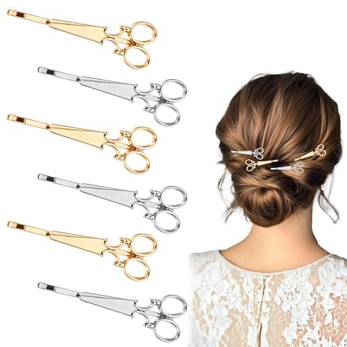 Hair Stylist Gifts 6 Scissor Hair Clips, Barrettes, Pins for Women Girl, Hairdresser, Dresser and Cosmetologists Graduation Gift Hairstylist Scissor Clips Beautician Gifts for Christmas, Birthdays - Image 1