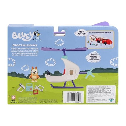 Bluey Vehicle & Figures Bingo’s Toy Helicopter Playset, Toddler Helicopter with Bingo Figurine and Accessory Toolkit, Vehicle Toys for Kids Age 3+ thumbnail 6