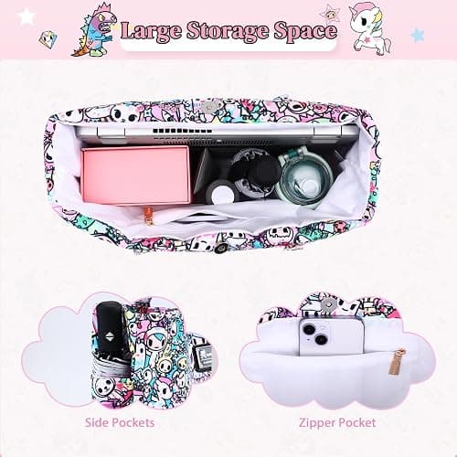 Tokidoki Unicorno Tote Bag Shoulder Bag Canvas Purses for Women Cute Shopper Bag Handbag Travel Purse Charm thumbnail 5