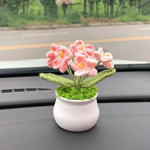 Joekaran Crochet Flowers Cute Flower for Her, Graduation Birthday Gifts for Women and Teacher, Mother, Coworkers, Valentines, Christmas, Desk Decor,Home Office Decoration(Pink Gradient Myosotis) thumbnail 2