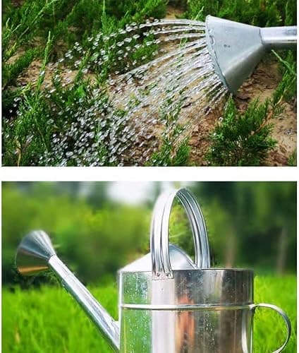 Watering Can, 15L Metal Watering Can Galvanized Iron Sheet Watering Can Large Capacity Watering Irrigation Garden Plant Flower Watering Bucket Gardening Watering Tool(25 * 25 * 28CM/15L) thumbnail 5