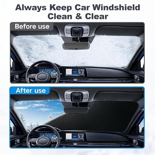DooGooCoo [Upgraded] 7-Layer Car Windshield Snow Cover, [Efficient Winter Protection] Against Snow, Ice, Frost and Water, [Military-Grade Durable] Universal Fit for Cars, SUVs, and Trucks-Medium thumbnail 5