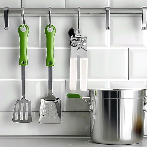 Can Opener Manual, Can Openers Hand Held with Comfort Anti-Slip Handles, Heavy Duty Stainless Steel Can Opener Smooth Edge and Bottle Openers, Easy Turn Can Openers for Seniors, Kitchen, White thumbnail 7
