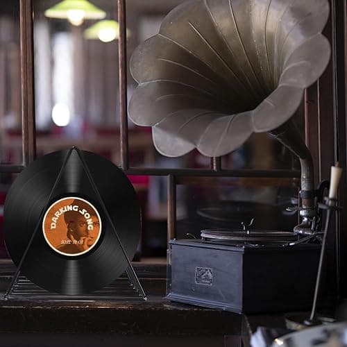 QPEY Triangle File Holder,5 Slot Metal Vinyl Record Stand Holder Magazine Newspaper Holder Photography Props for Office Home 1 Pc (black) thumbnail 7