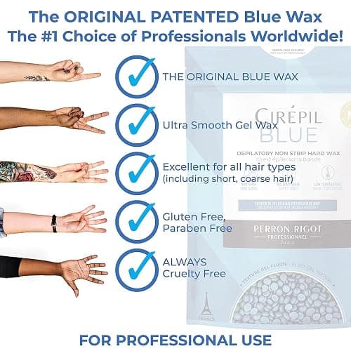 Cirepil - Blue - 400g / 14.11 oz Hard Wax Beads Bag - Face & Body Wax, Unscented & No Strip Needed - Perfect for Sensitive Skin & Brazilian Waxing - Fluid Gel Texture, Easy Hair-Removal thumbnail 6