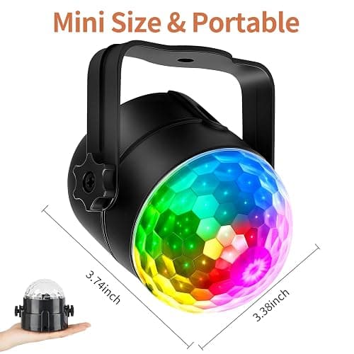 COIDEA Disco Ball Light, Sound Activated Party Strobe Light, DJ Rave Lights with Remote, LED Stage Lights for Karaoke Birthday Christmas Halloween Decorations Indoor thumbnail 4
