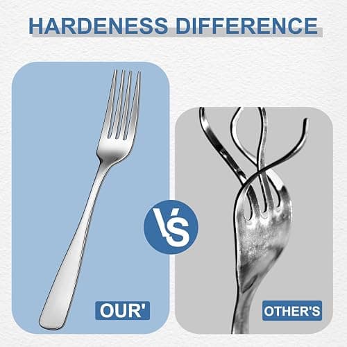 BEWOS 20 Piece Silverware Set - Stainless Steel Silverware Sets for 4 Include Spoon, Forks, Knives, Mirror Polished Flatware Set for Home, Kitchen, Restaurant, Dishwasher Safe thumbnail 4