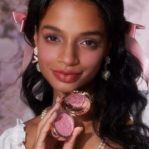 Flower Knows Strawberry Rococo Embossed Blush,Berry Pink Matte Powder Blush for Cheeks,Buildable & Blendable Face Makeup,Soft Long-Lasting Cute Make Up for Women & Girls,0.17 Oz(05 Berry Mary) thumbnail 5
