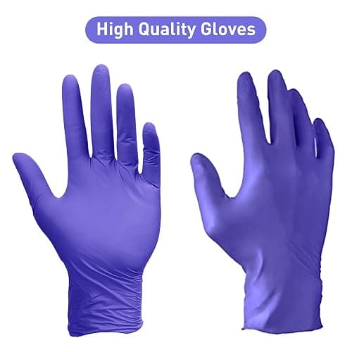 PEIPU Nitrile Gloves,Medical Exam Gloves,Disposable Cleaning Gloves,Powder Free, Latex Free,Non-Sterile Protective Gloves - 100 - Medium (Pack of 100) thumbnail 2