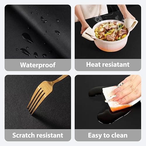 2 PCS Nail Art Table Mat, Soft Microfiber PU Leather Nail Pad, Foldable Nail Art Rest Pad, Reusable Nail Mat for Table Desk, Acrylic Nail Desk Mat for Nail Cushion (Black and Black) thumbnail 4
