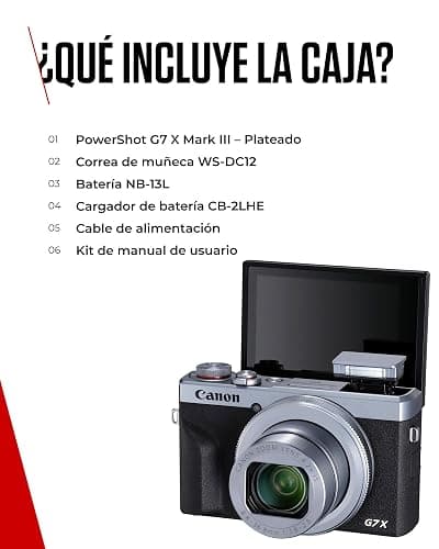 Canon Powershot G7 X Mark III 3638C002 - Cámara Digital (20.1 MP, Pantalla Táctil LCD Plegable de 7.5 cm, Pantalla Abatible, WLAN, Zoom de 4.2X, 4K, CMOS) Plata thumbnail 10