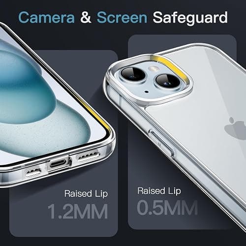 JETech Case for iPhone 15 6.1-Inch, Non-Yellowing Shockproof Phone Bumper Cover, Anti-Scratch Clear Back (Clear) thumbnail 4