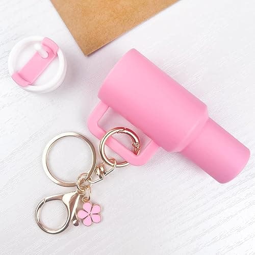 HONGXUNJIE HXJ Mini Tumbler Keychain Chapstick Holder, Key Chains Women Cute, Purse Charms for Handbag Backpack Bag thumbnail 9