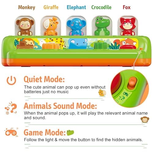 Duchong Pop Up Toys for 1 Year Old Boy Girls, Interactive Cause and Effect Learning Toys with Music & Light for Baby 6 7 8 9 10 11 12 Months, Christmas Birthday 1st Gifts for Toddlers thumbnail 4