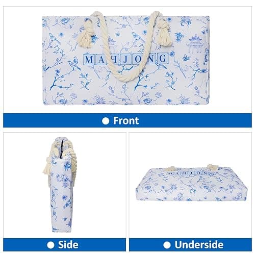 TIASUSAN Empty Mahjong Bag for American Mahjong Set, Mahjong Carrying Bag with Tiles Bag and Racks Drawstring Bag thumbnail 4
