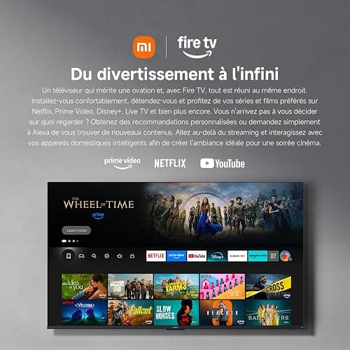 XIAOMI TV F 65, 165 cm (65 Pouces), 4K UHD, Smart TV, Fire TV, Contrôle Vocal Alexa, HDR10, MEMC, Mode Game Boost 120Hz, 2Go+32Go, Compatible avec AirPlay thumbnail 10