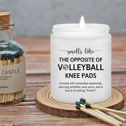 Maybeone Volleyball Gifts for Teen Girls - Volleyball Gift for Lovers, Players, Coach, Team, Mom - Christmas Volley Ball Accessories Present for Women, 7 Oz Lavender Candle thumbnail 7