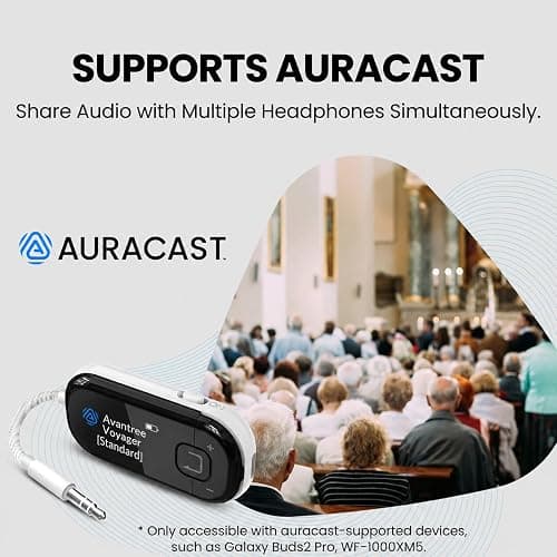 Avantree Voyager Airplane Bluetooth Adapter with OLED Display | Easy Pairing for AirPods, Bose & Bluetooth Headphones, aptX Adaptive & Auracast Audio Transmitter for Flights & Travel thumbnail 7