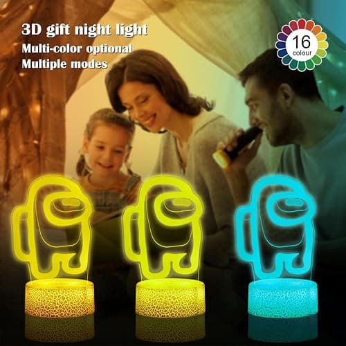 GOODDEYUN Kids Toys 3D Night Light,Superhero Christmas Gift Birthday 3D Illusion Lamp for Kid Girl Boy Room Decor, 16 Colors Remote Control thumbnail 5