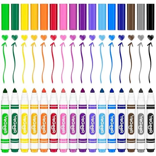 YEGEER 320 Count Washable Markers Bulk – 16 Assorted Colors, Broad Tip Markers for Kids, Teachers, and Classroom Supplies, Perfect for Art and Coloring.(320) thumbnail 7