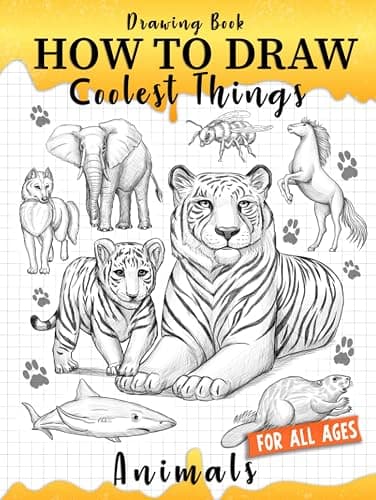 How to Draw Coolest Things Animals: Simple and Fun Guide that Teaches Kids to Sketching Step by Step Dogs, Cats, Lions, Elephants, Dolphins - Image 1
