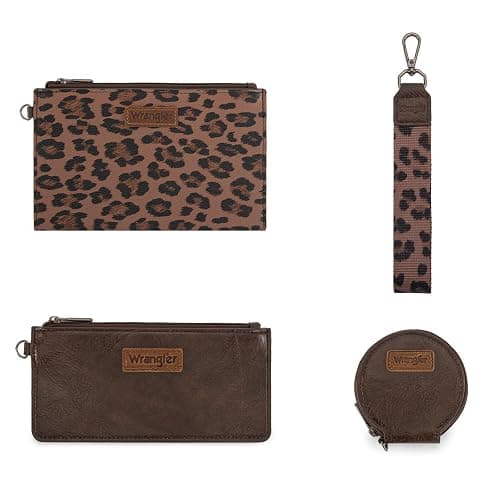 Montana West X Wrangler Keychain Wristlet Wallets for Women Dual Pouch Wristlet with Zipper Coin Purse Large Capacity and Easy to Carry thumbnail 4
