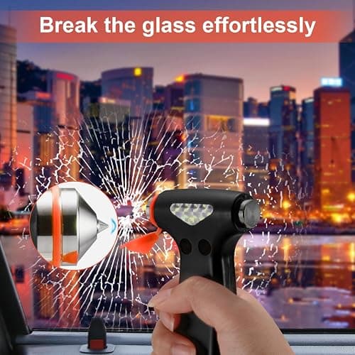 THINKWORK Car Safety Hammer, 3-in-1 Emergency Escape Tool with One Second Window Breaker and Seat Belt Cutter, Safety Emergency Car Escape Tool for Car, Office, Home, Black thumbnail 5