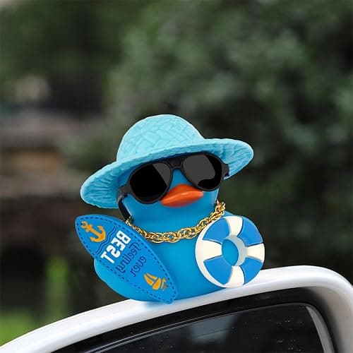 wonuu Summer Beachy Vacation Duckies, Tropical Paradise Rubber Duck Beach Surfing Ocean Voyage Rubber Ducks (Blue, Surf Board, Lifebuoy) thumbnail 2