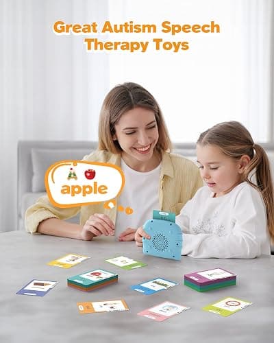 Airbition Bilingual Spanish and English Talking Flash Cards for Ages 2+, Pocket Speech Therapy Tools with 512 Words, Montessori Language Learning and Autism Aids, Children's Sensory Learning Kit thumbnail 4