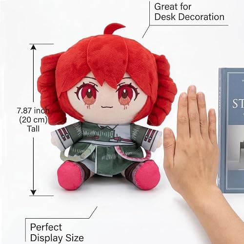 Pink Drill Twin Tail Virtual Singer Collectible Plush 22cm, Cute Anime Plush Character with 3D Twin-Drill Hair, Pink and Green Outfit Figure Stuffed, Soft Anime Plushie Pillow Gift for Fans thumbnail 2