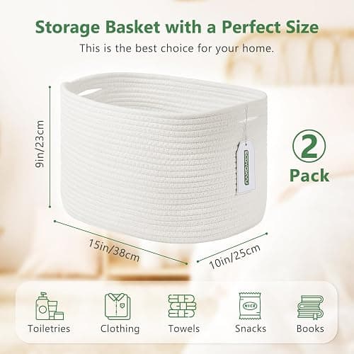 white storage bins pack of 2 thumbnail 2